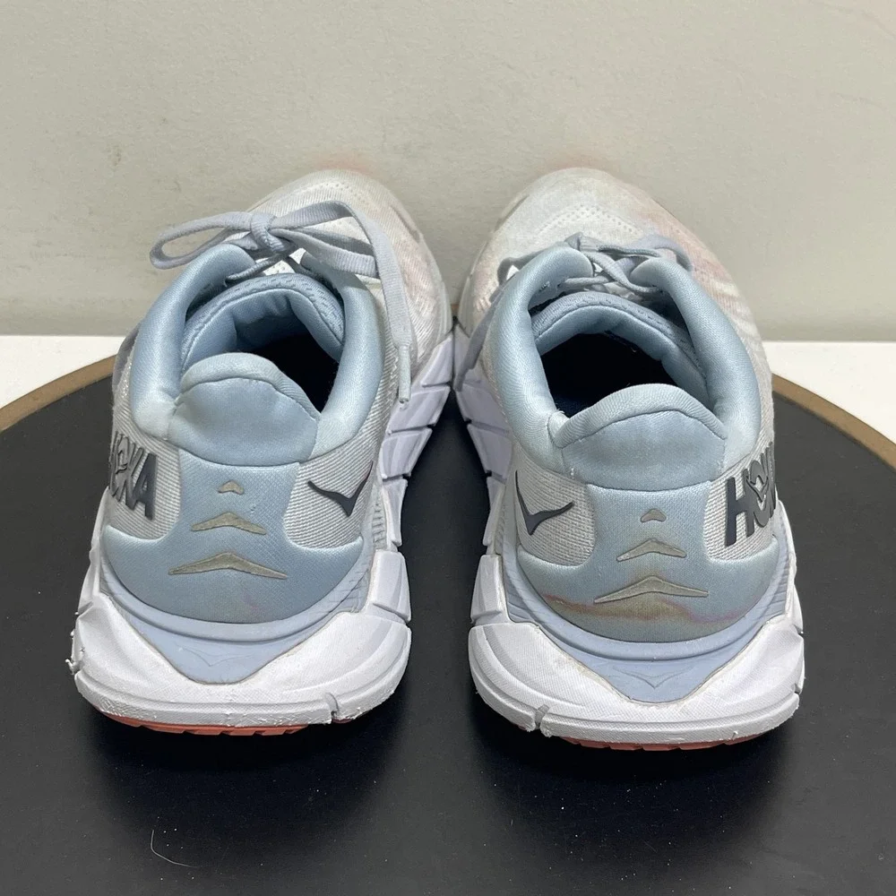 Hoka Arahi 6 Running Shoes Women 10.5 B Stability Blue Peach Sneakers Athleisure